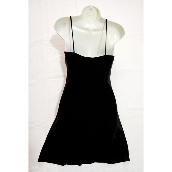 Vintage B. Darlin Size 9/10 Black Dress Spaghetti Straps 90s Beaded - Picture 3 of 8